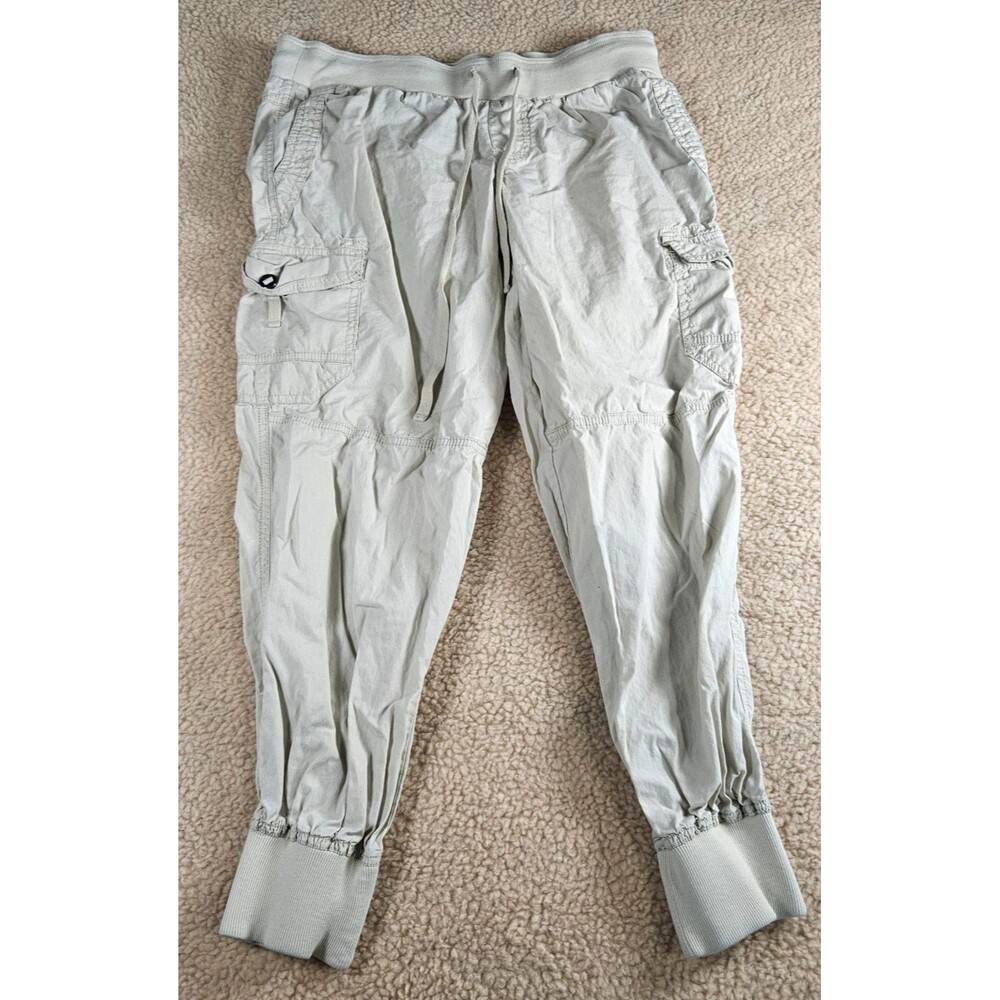 Vanilla Star Cargo Jogger Pants Women's M Cream Drawstring Utility Casual Y2K